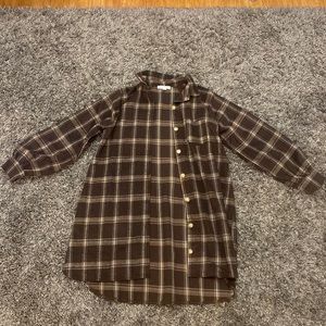 Oversized brown winter coat